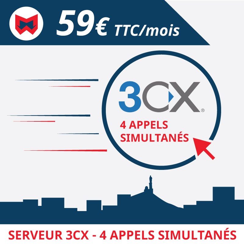 1 mois de serveur 3CX 4 appels