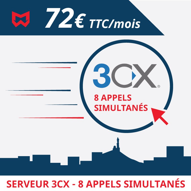 1 mois de serveur 3CX 8 appels